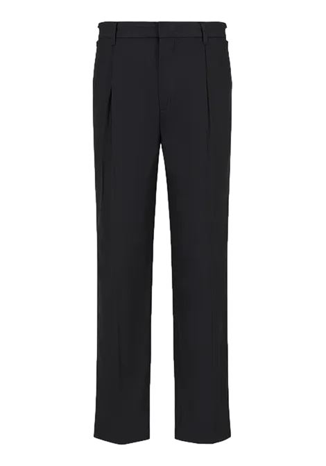Twill chinos with pleats and pleat EMPORIO ARMANI | Trousers | 3D1PT6 1NQWZ0999